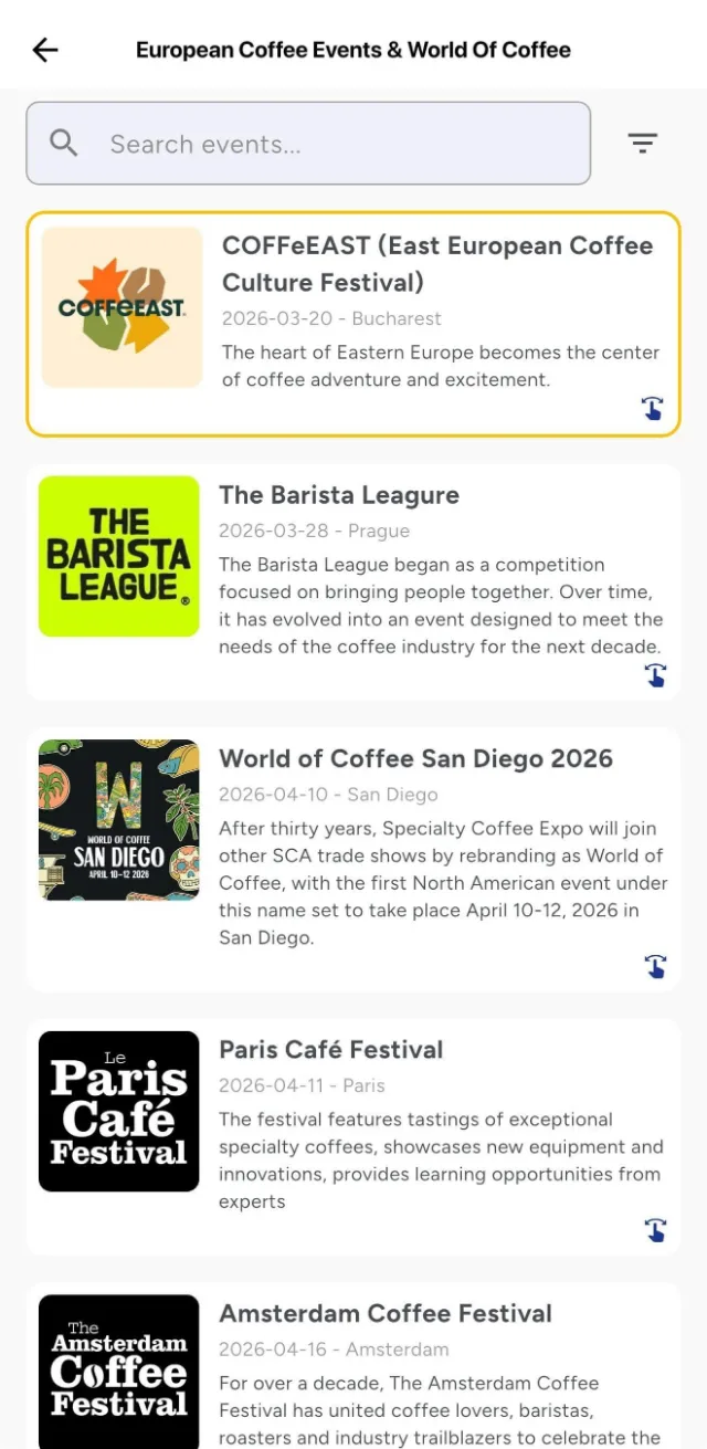 Brewtifi coffee events list